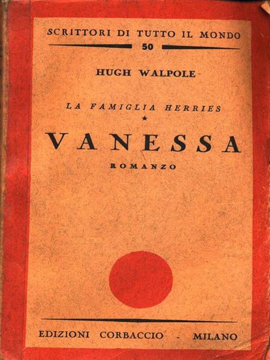 Vanessa - Hugh Walpole - copertina