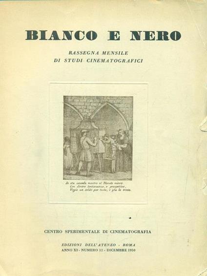 Bianco e nero. Anno XI. Numero 12. Dicembre 1950 - copertina