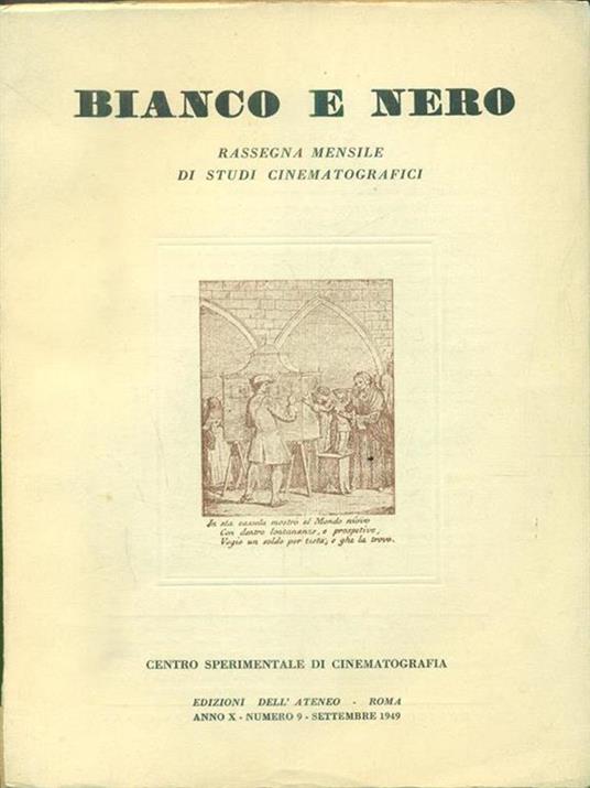 Bianco e nero. Anno X - Numero 9 - settembre 1949 - copertina