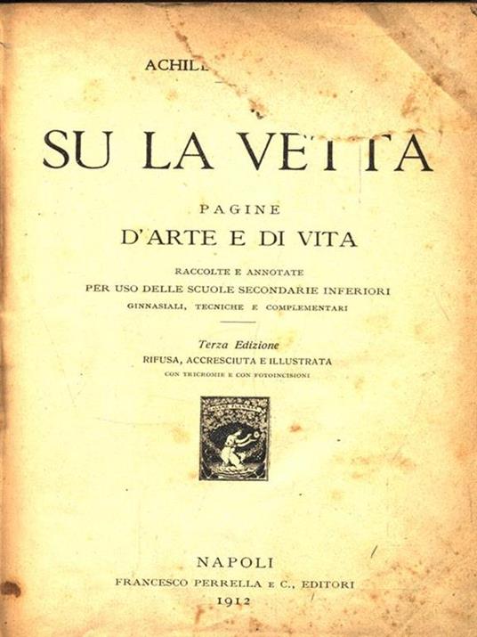 Su la vetta - Achille Pellizzari - copertina