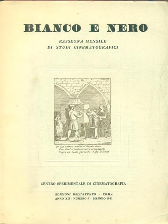 Bianco e nero. Anno XII. Numero 5. Maggio 1951 - copertina