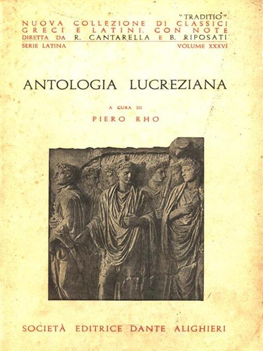 Antologia Lucreziana - Piero Rho - copertina