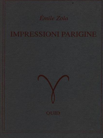 Impressioni parigine - Émile Zola - copertina
