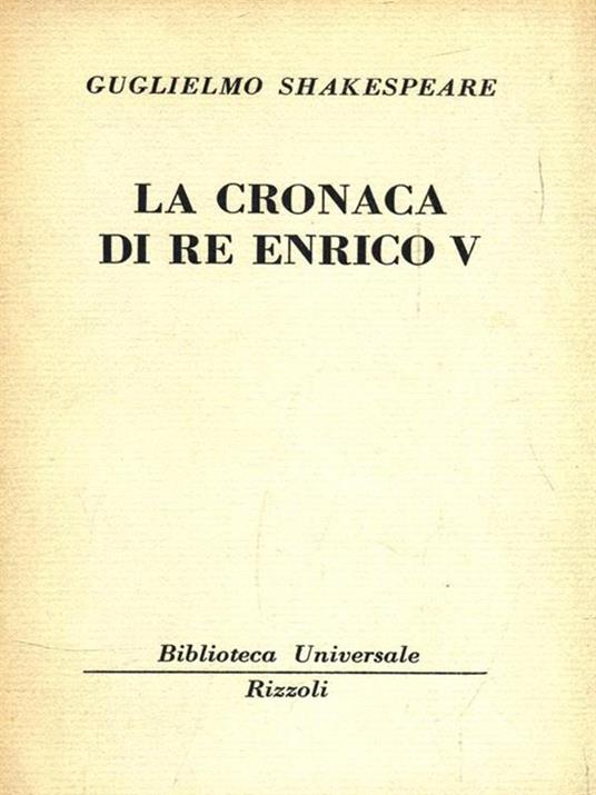 La cronaca di Re Enrico V - William Shakespeare - copertina