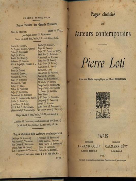 Pages choisis - Pierre Loti - copertina