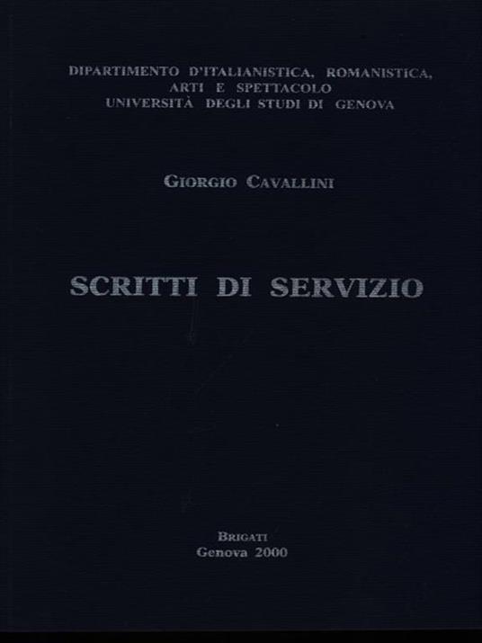 Scritti di servizio - Giorgio Cavallini - copertina