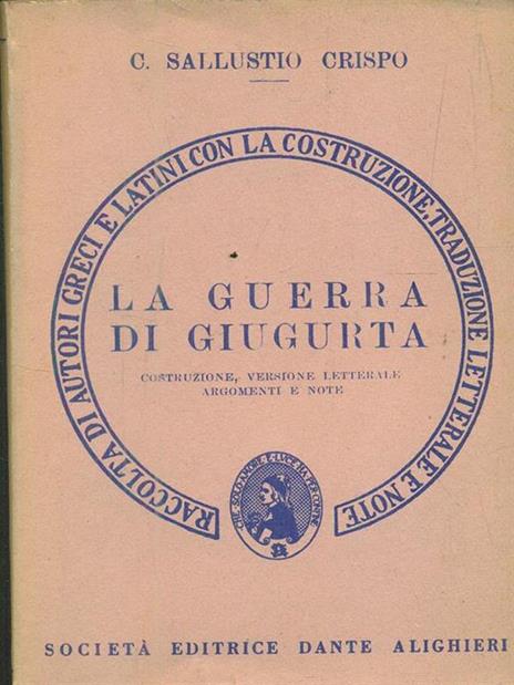 La guerra di giugurta - C. Crispo Sallustio - copertina