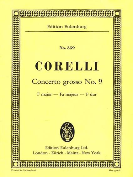 Concerto Ggrosso No. 9 - Arcangelo Corelli - copertina