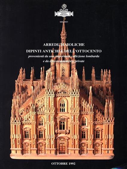 Arredi, maioliche, dipinti antichi e dell'Ottocento. 26-27 Ottobre 1992 - copertina