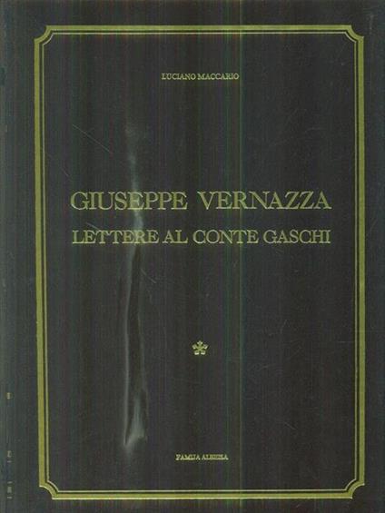 Giuseppe vernazza. Lettere al conte Gaschi - copertina