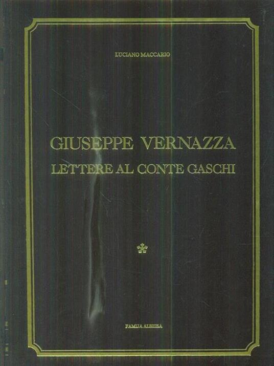 Giuseppe vernazza. Lettere al conte Gaschi - copertina