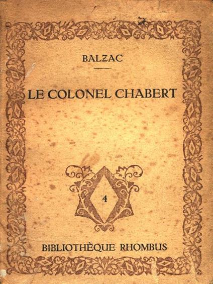 Le colonel Chabert - Honoré de Balzac - copertina
