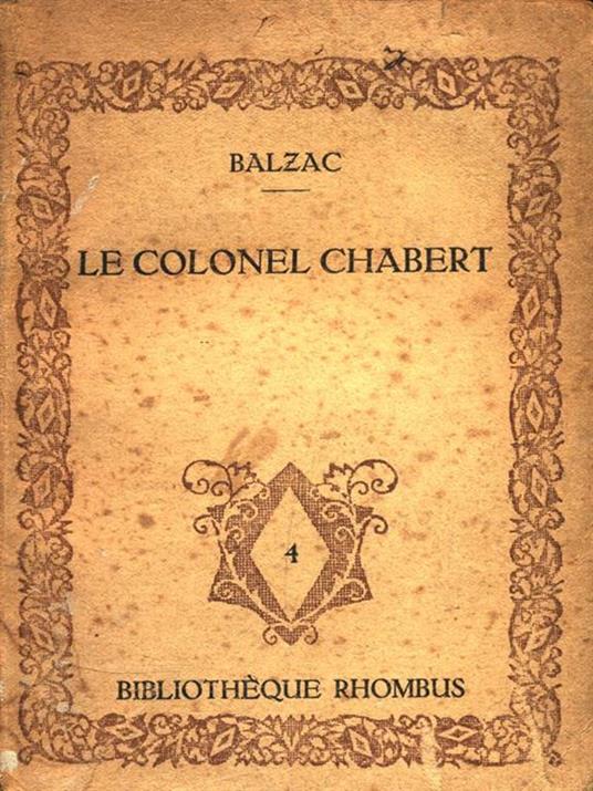 Le colonel Chabert - Honoré de Balzac - copertina
