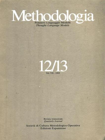 Methodologia 12/13 vol.VII 1993 - copertina