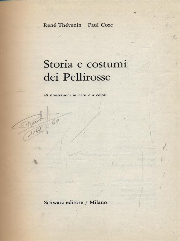 Storia e costumi dei Pellirosse