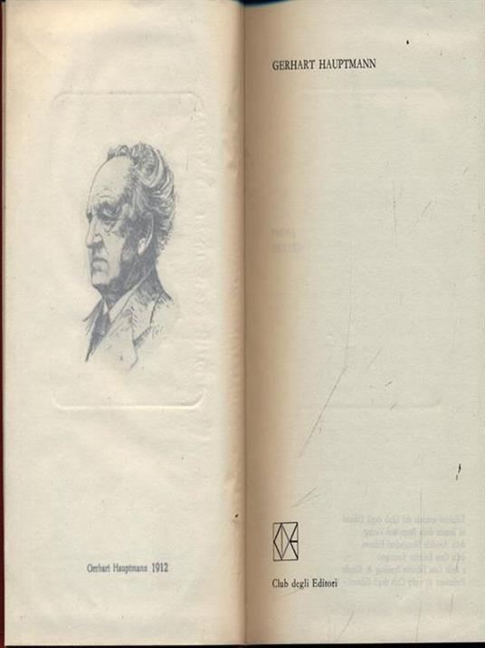 Gerhart Hauptmann Premio Nobel 1912 - copertina