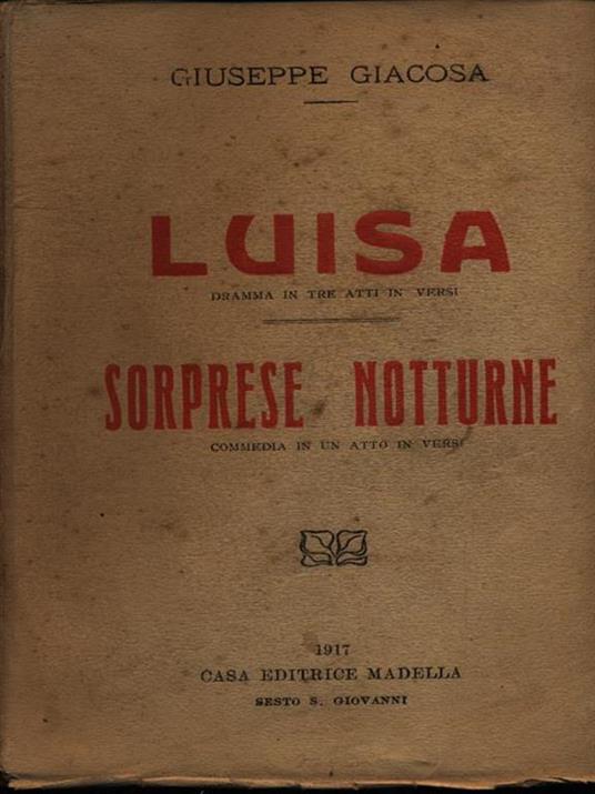 Luisa - Sorprese notturne - Giuseppe Giacosa - copertina