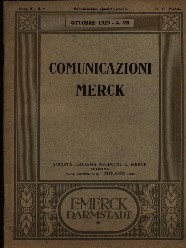 Comunicazioni Merck n.2/ottobre 1929