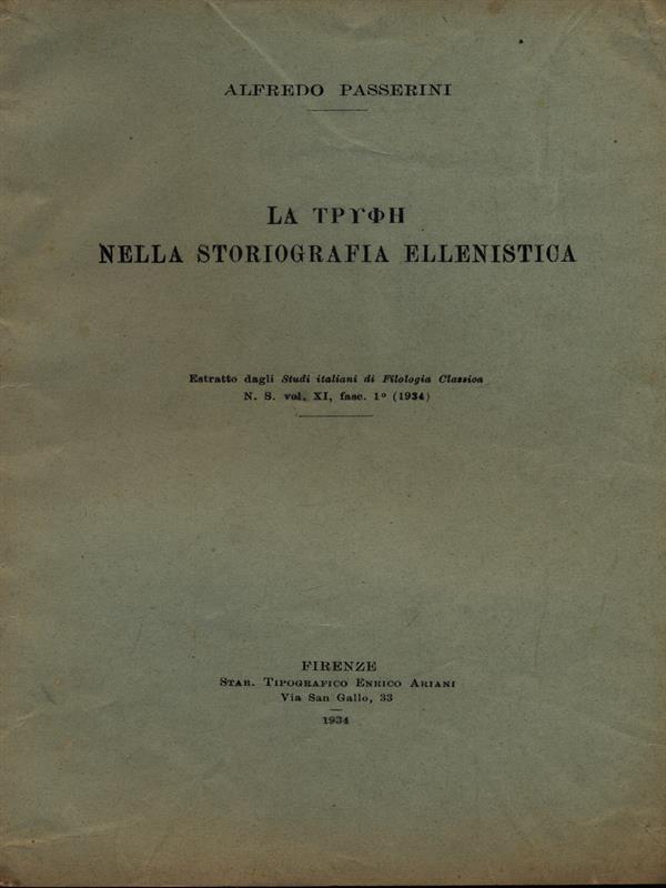 La Thyoh nella storiografia ellenistica. Estratto