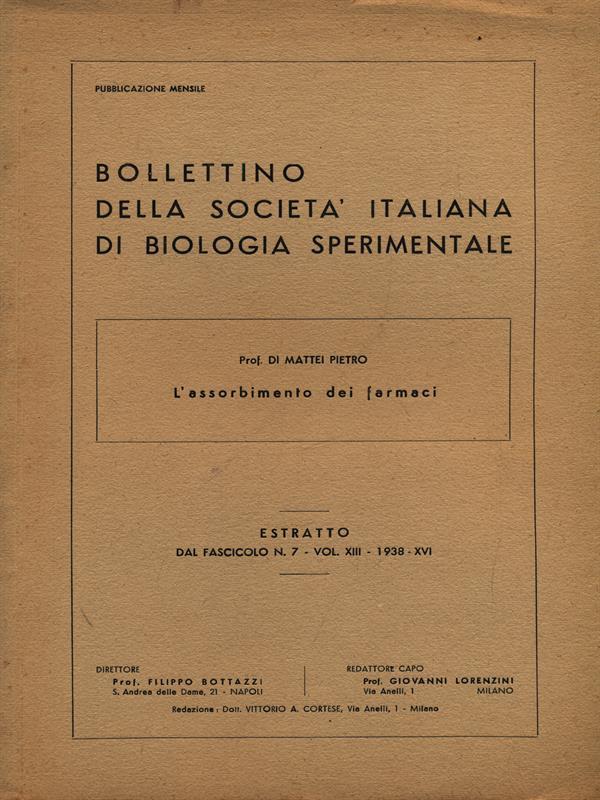 L' assorbimento dei farmaci - Estratto