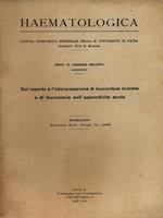 Sul reperto e l'interpretazione di leucocitosi minime e di leucopenia nell'appendice acuta. Estratto