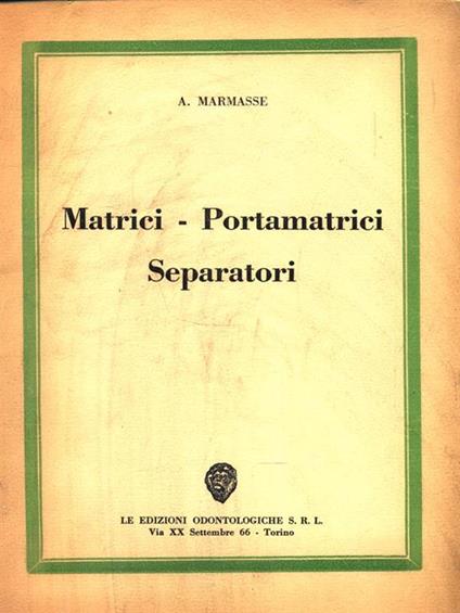 Matrici. Portamatrici. Separatori - copertina