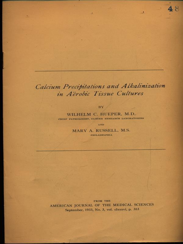 Calcium precipitations and alkalinization in aerobic tissue cultures - Estratto