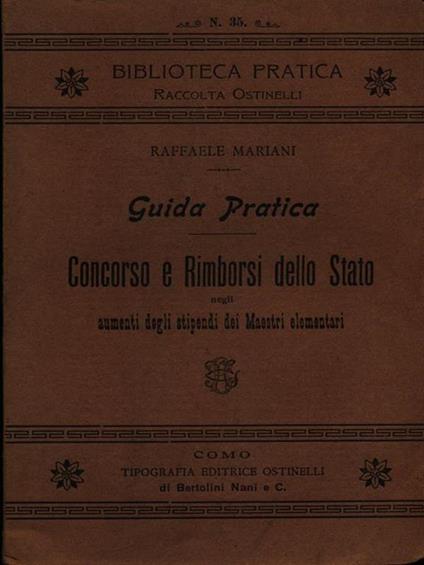 Concorso e rimborsi dello stato - Raffaele Mariani - copertina
