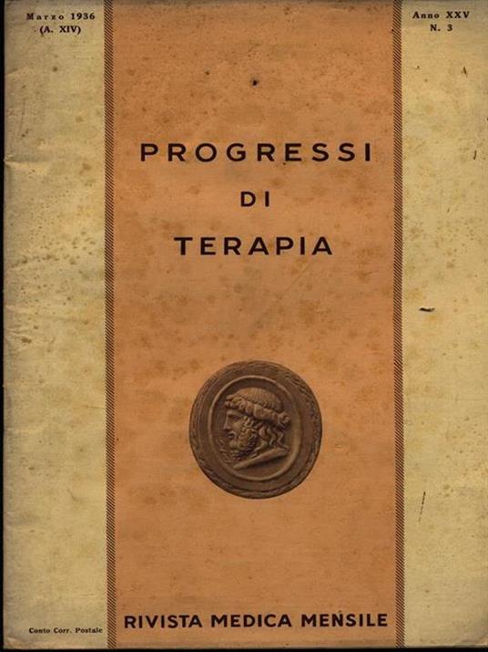 Progressi di terapia n. 3/marzo 1936 - copertina