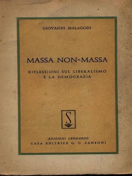 Massa non massa - Giovanni Malagodi - copertina