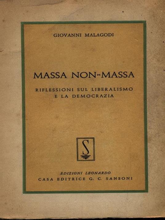 Massa non massa - Giovanni Malagodi - copertina