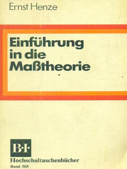 Einfuhrung in die Masstheorie - copertina