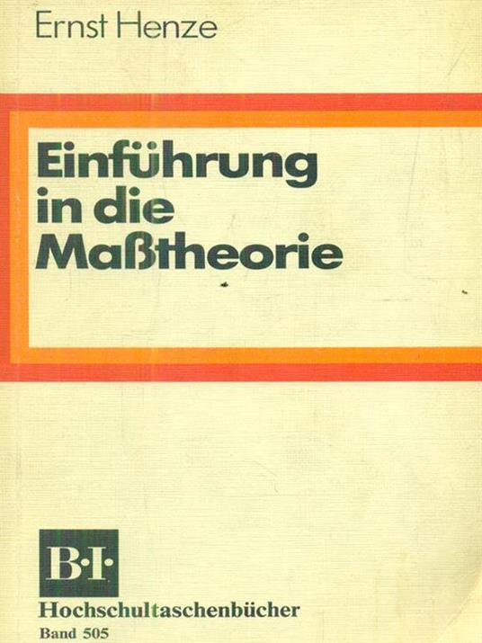 Einfuhrung in die Masstheorie - copertina
