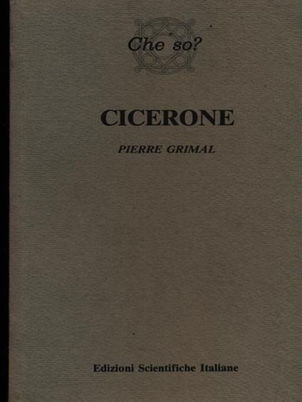 Cicerone - Pierre Grimal - copertina
