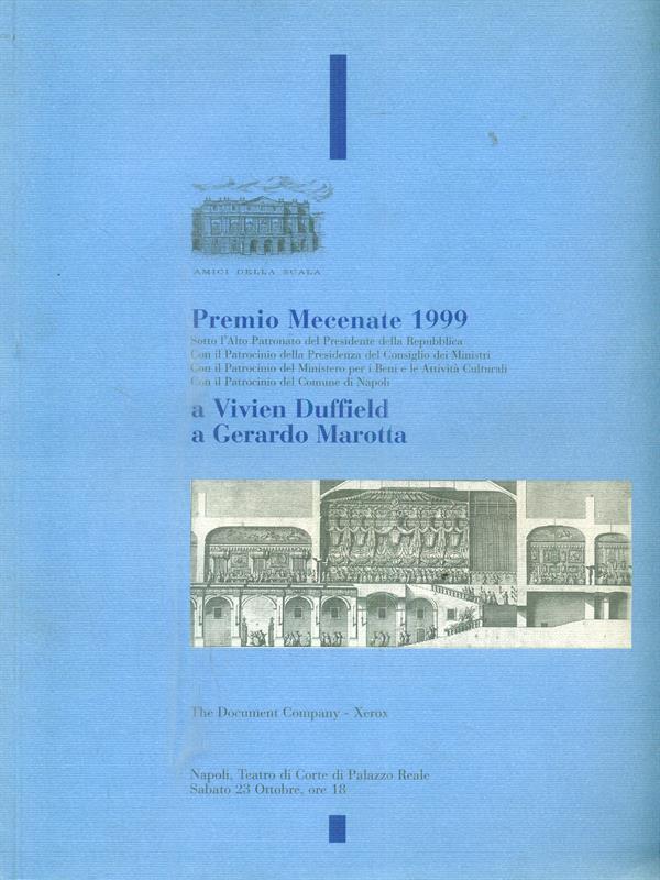 Premio Mecenate 1999 a Vivien Duffield a Gerardo Marotta