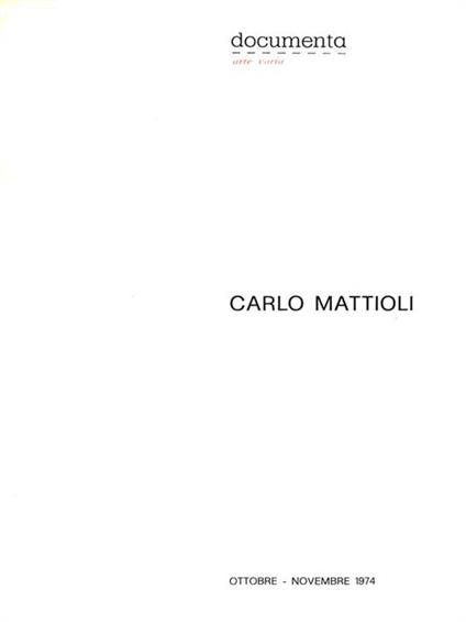 Carlo Mattioli - copertina