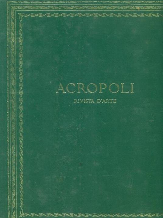 Acropoli rivista d'arte 1961-62 - Umberto Pini - copertina