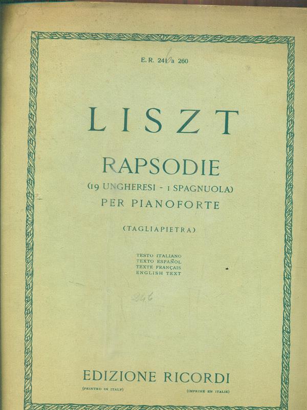 Rapsodie. Per pianoforte. N 6