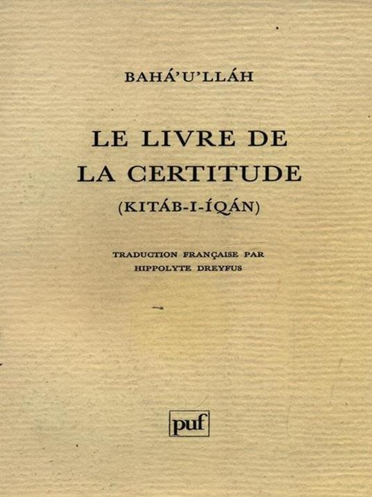 Le livre de la certitude - copertina