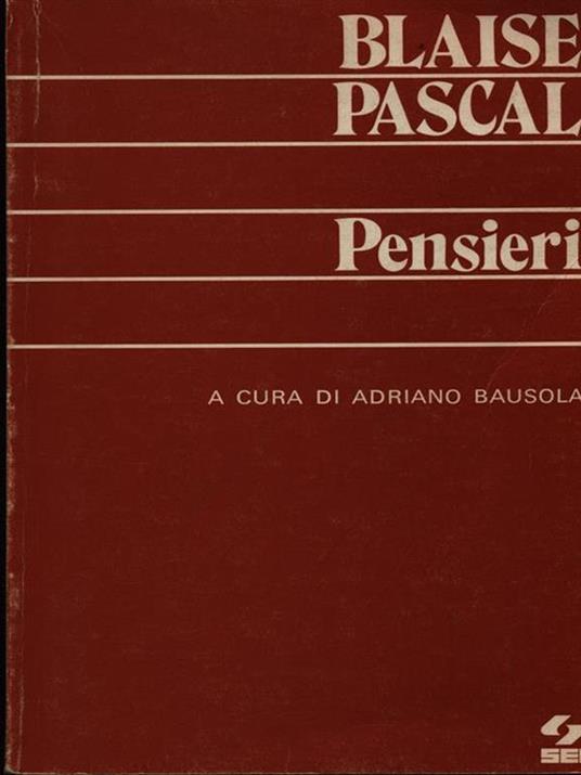 Pensieri - Blaise Pascal - copertina