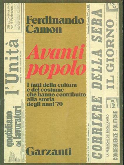 Avanti popolo - Ferdinando Camon - copertina
