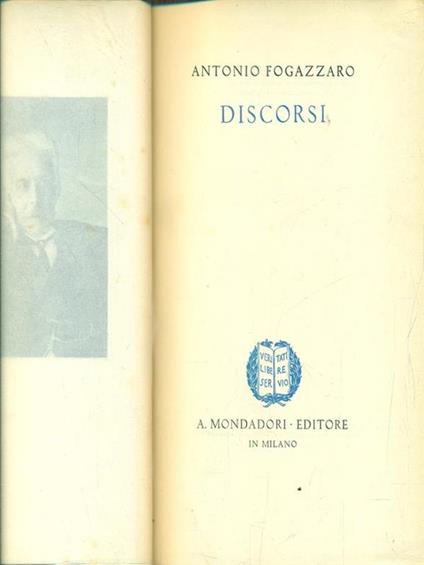 Discorsi - Antonio Fogazzaro - copertina