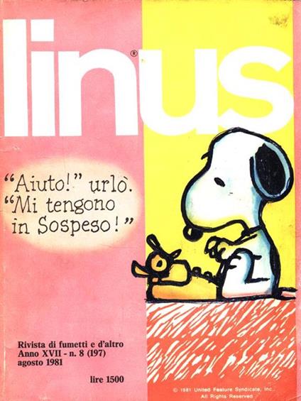 Linus N. 8 Agosto 1981 - copertina