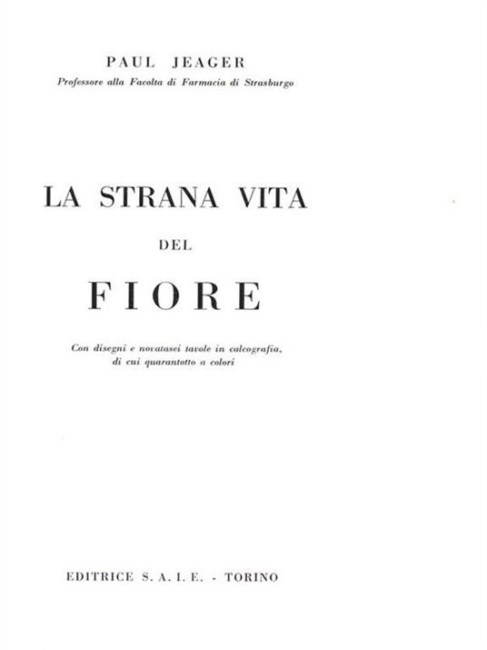 La strana vita del fiore - Paul Jaeger - copertina