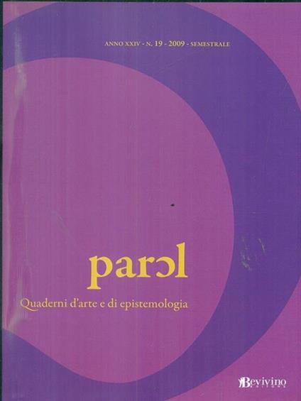 Parol. Anno XXIV. n. 19. 2009 - copertina
