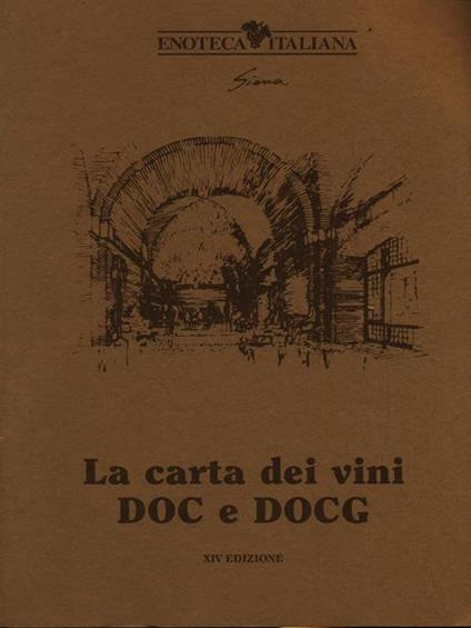 La carta dei vini DOC e DOCG - copertina