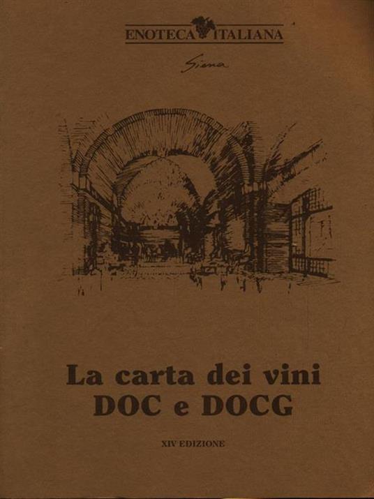 La carta dei vini DOC e DOCG - copertina