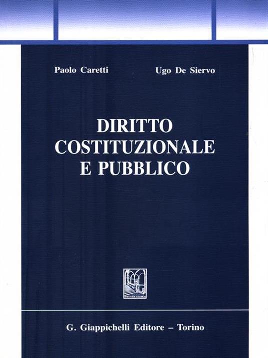 Diritto costituzionale e pubblico - Paolo Caretti - copertina