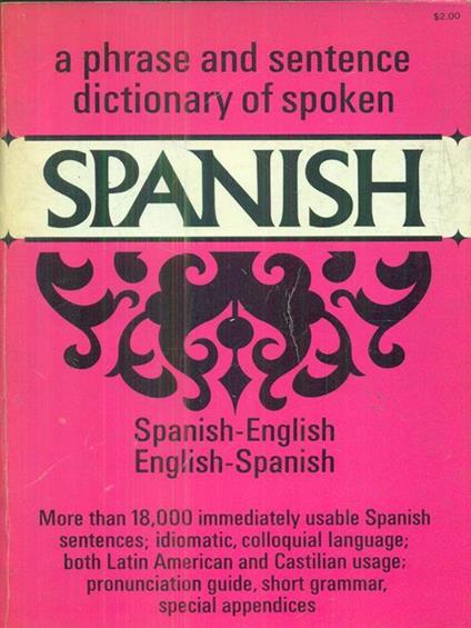 Dictionary of spoken spanish - copertina