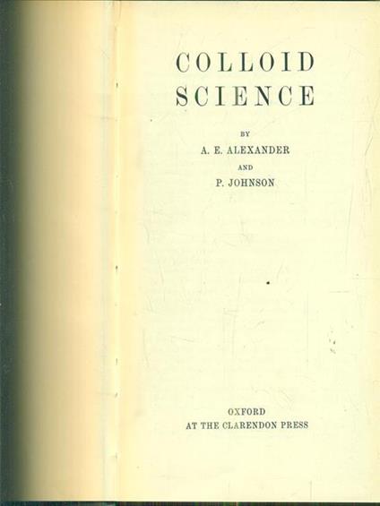 Colloid science - copertina